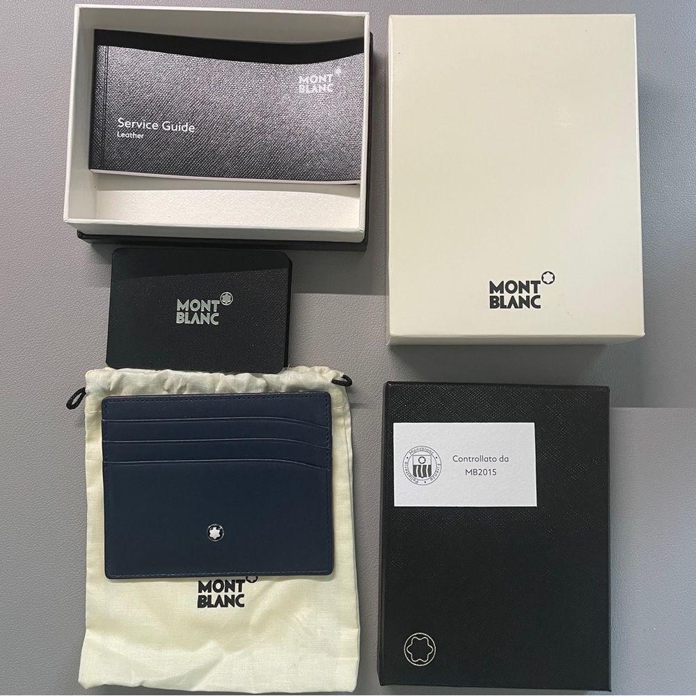 Mont Blanc Card Case Navy Blue